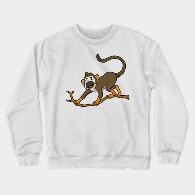 Kawaii squirrel monkey Crewneck Sweatshirt by Modern Medieval Design